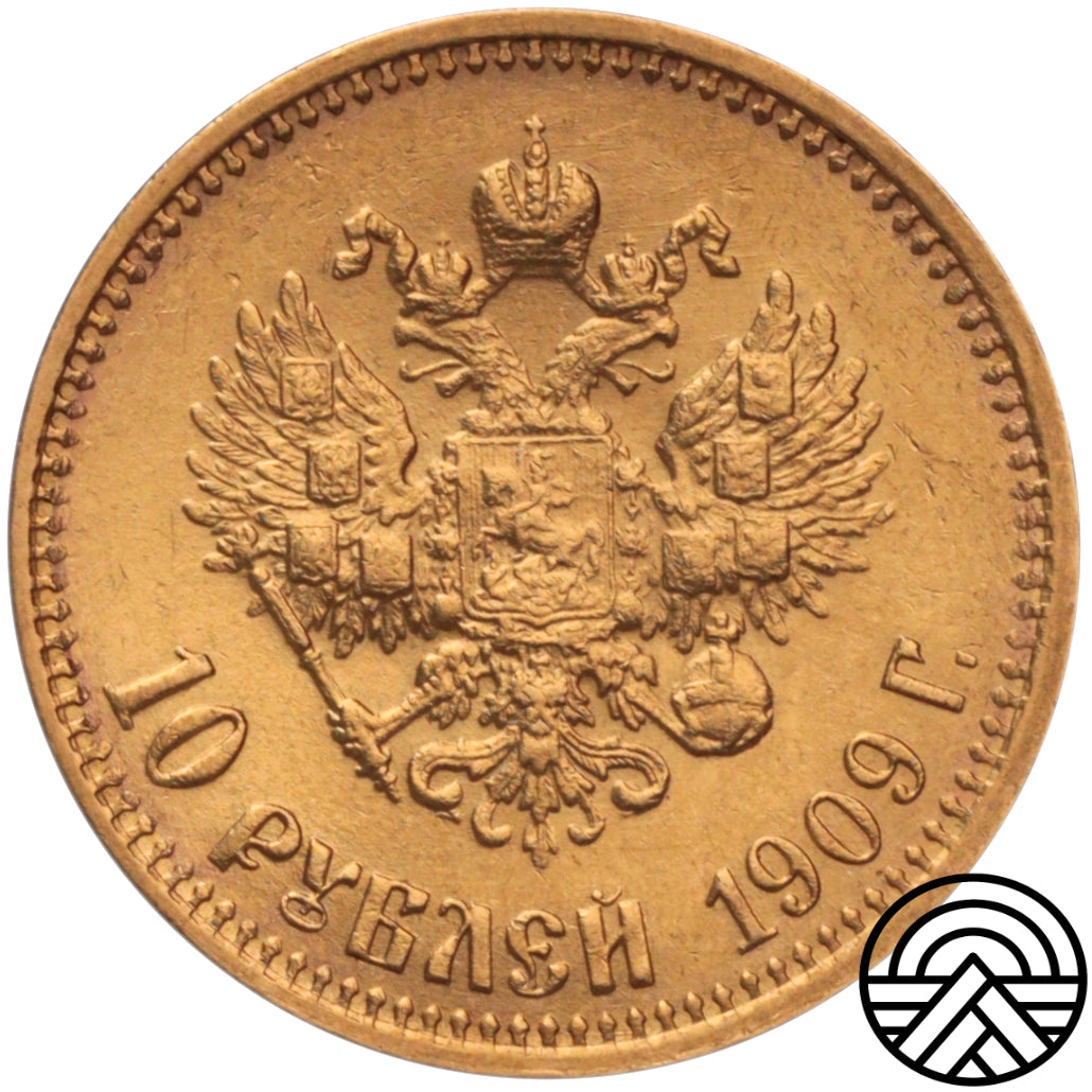 Rosja, Mikołaj II, 10 Rubli 1909 r. Rzadki rocznik!