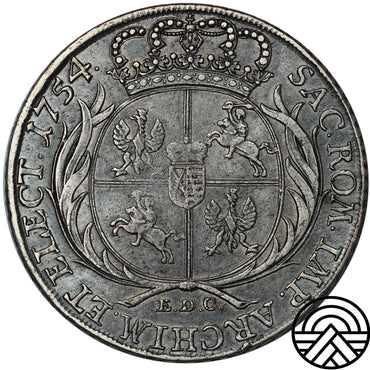 Polska, August III Sas, Talar 1754 EDC, Lipsk R3!