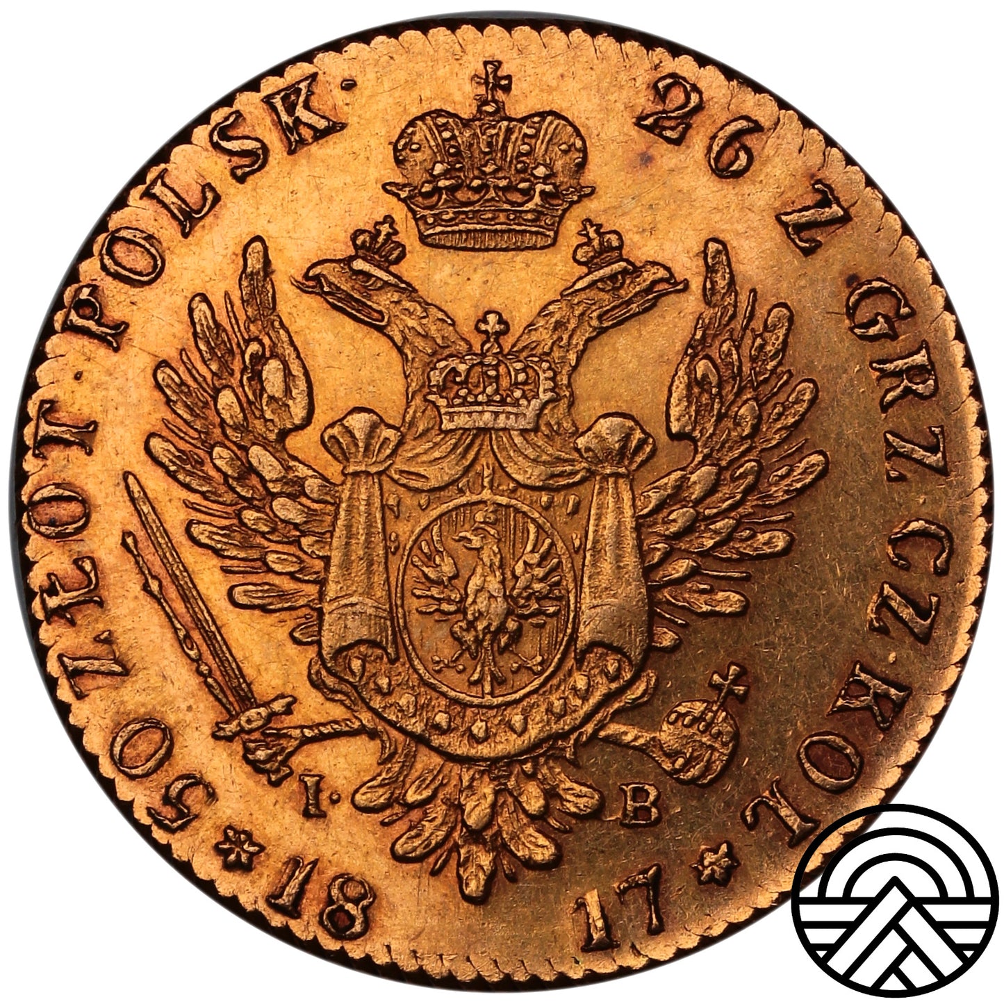 Polska, Aleksander I, 50 Złotych, 1817 r. IB Rzadszy! Super!