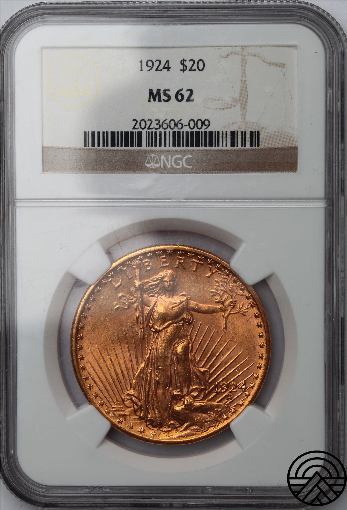 USA, 20 Dolarów 1924 r. "Saint Gaudens" NGC MS 62