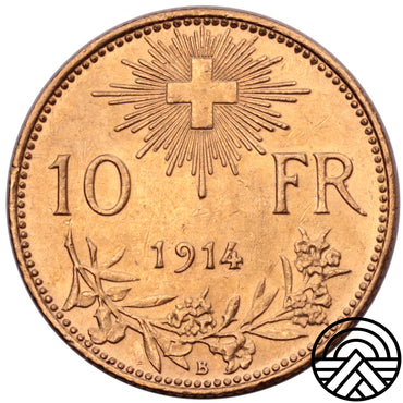 Szwajcaria, 10 Franków, 1914 r. Rzadszy rocznik! Super!