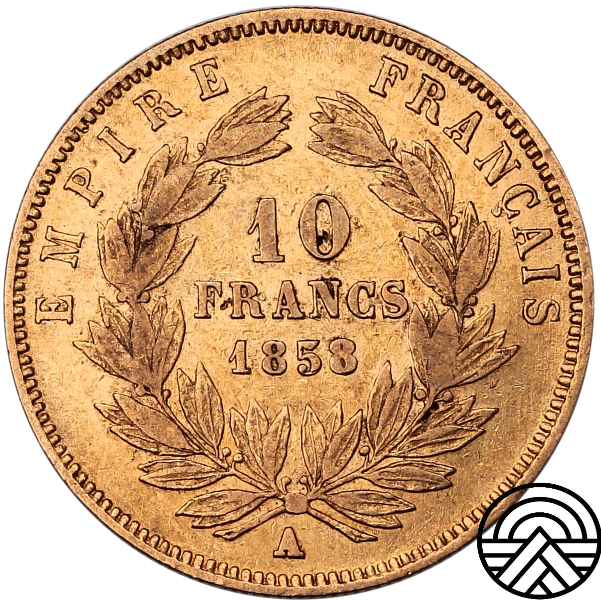 Francja, Napoleon III, 10 Franków, 1858 r. Paryż