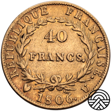 Francja, Napoleon I, 40 Franków 1806 r. Turyn