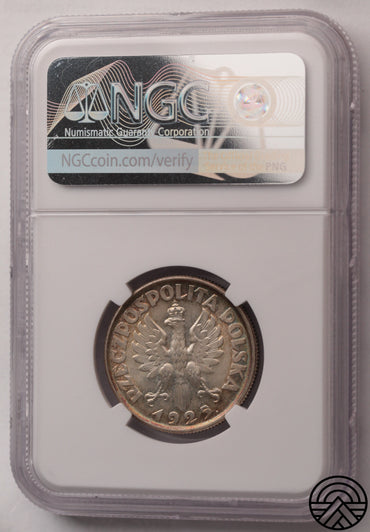 Polska, 2 Złotych, 1925 r. Kłosy Londyn NGC MS 62