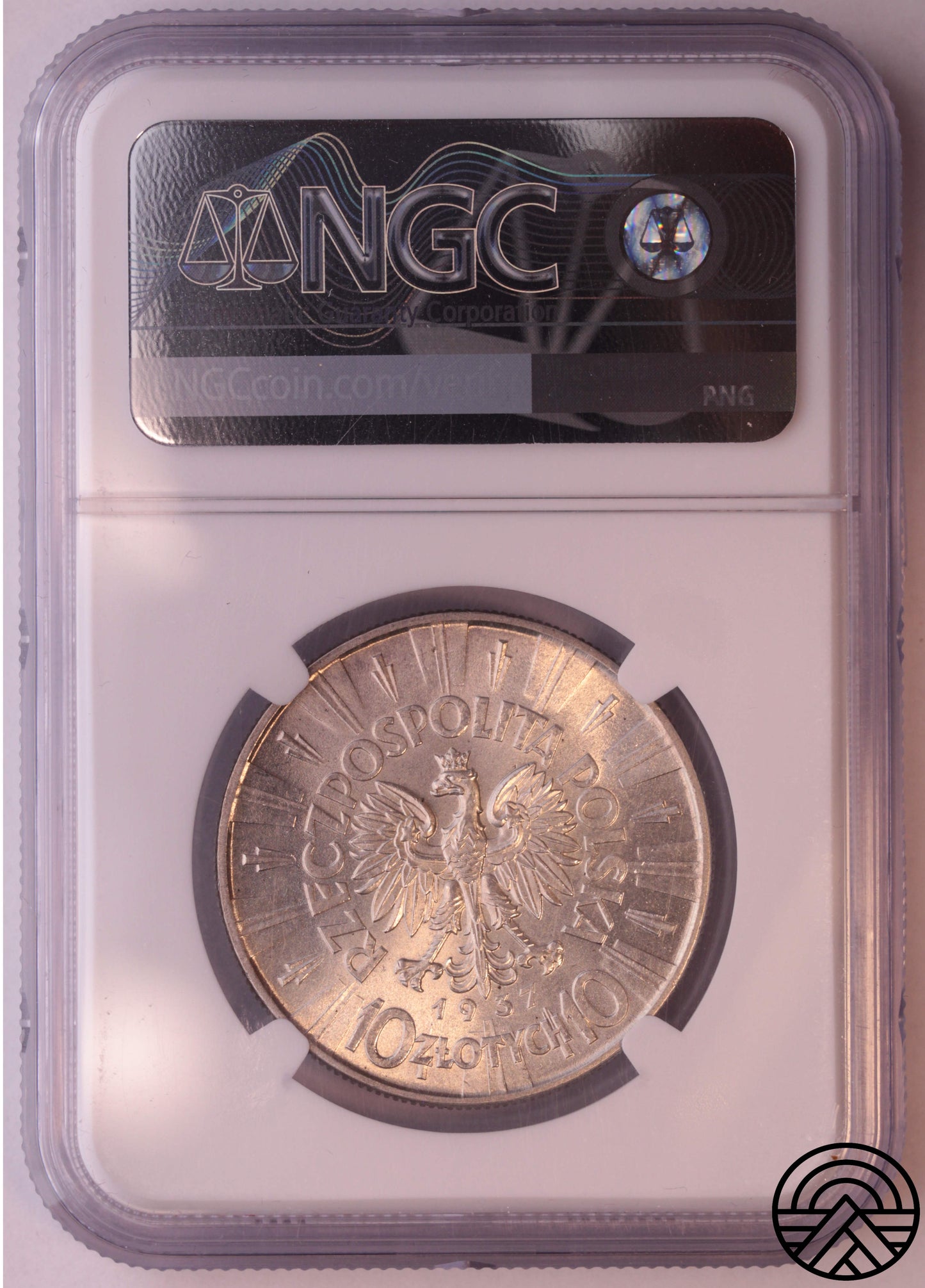 Polska, 10 Złotych, 1937 r. Piłsudski NGC MS 63