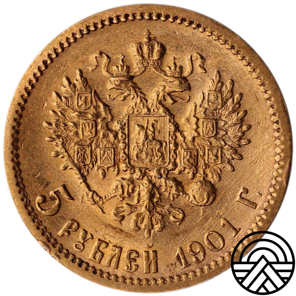 Rosja, Mikołaj II, 5 Rubli 1901 r. (AP)