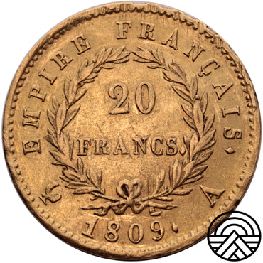 Francja, Napoleon I, 20 Franków 1809 r. Paryż