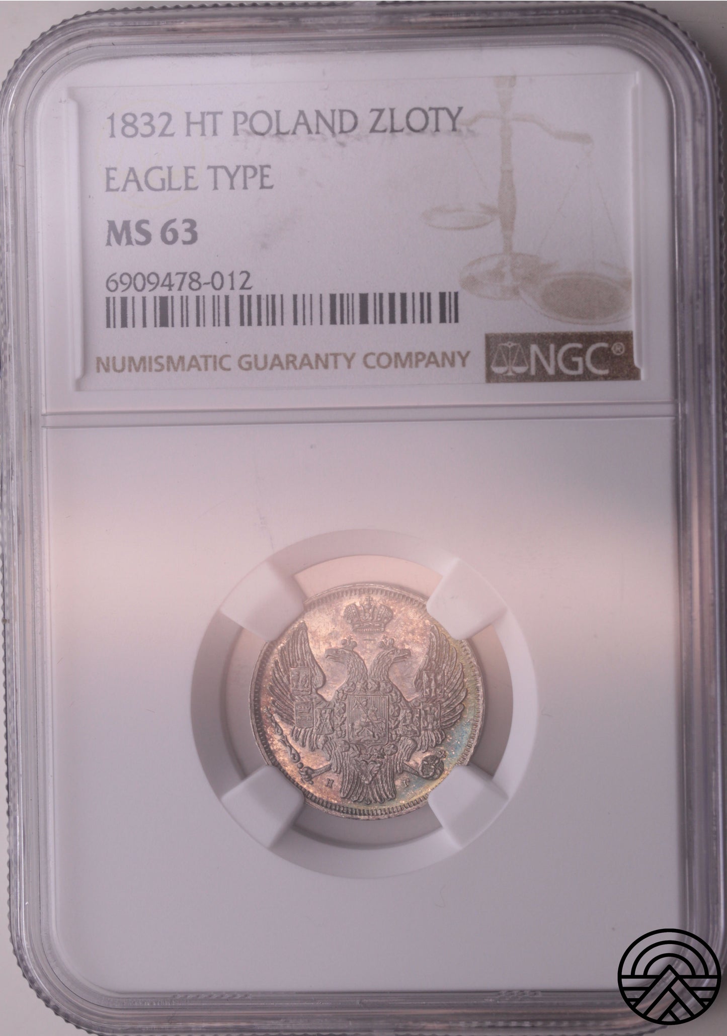 Rosja, 15 Kopiejek / 1 Złoty 1832 r. NGC-MS 63