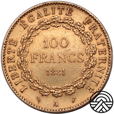 Francja, 100 Franków 1881 r. "Anioł" Paryż