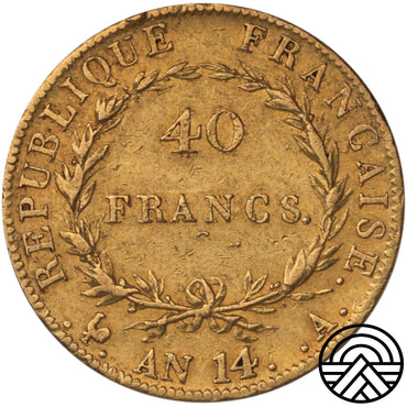 Francja, Napoleon I, 40 Franków AN 14 Paryż