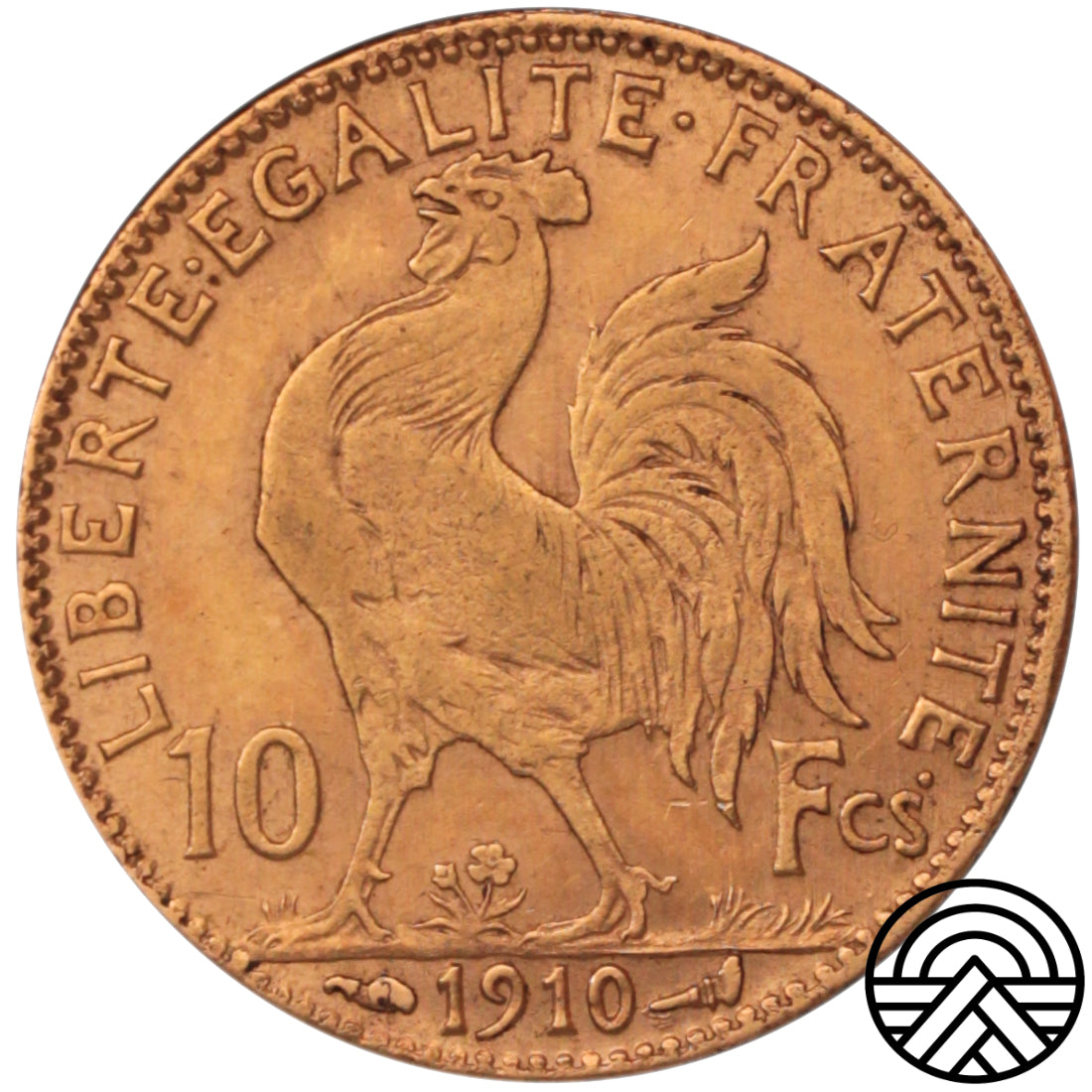 Francja, 10 Franków, 1910 r. Kogut