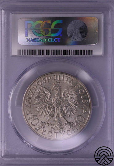 Polska, 10 Zł 1932 r. "Polonia" PCGS MS 62