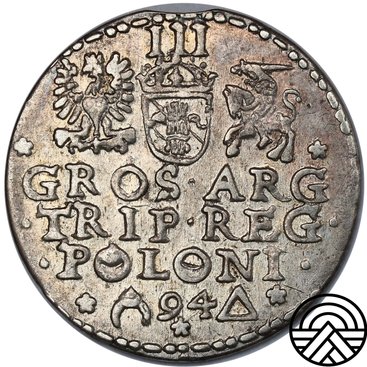 Polska, Zygmunt III Waza, Trojak, 1594 r. Malbork (R1!)
