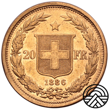 Szwajcaria, 20 Franków, 1886 r.
