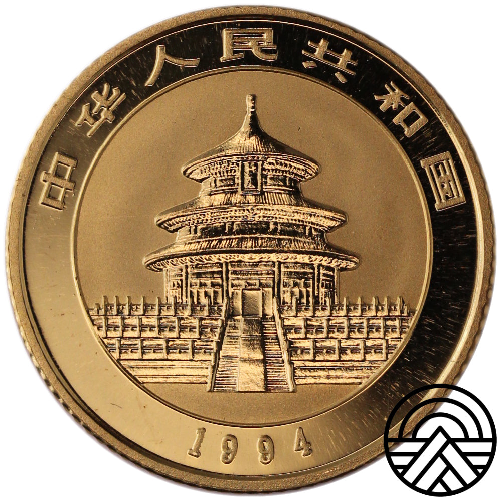 Chiny, 10 Yuani 1994 r. "Panda" 1/10 Oz. Au 999