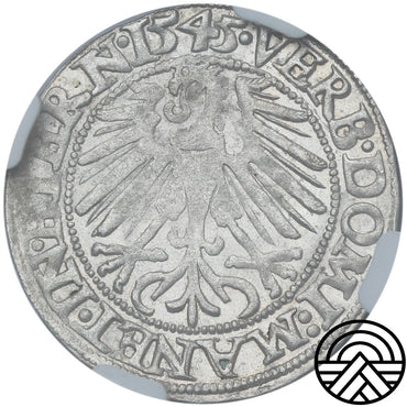 Niemcy, Śląsk, Fryderyk II, Grosz, 1545 r. NGC MS62 TOP POP!