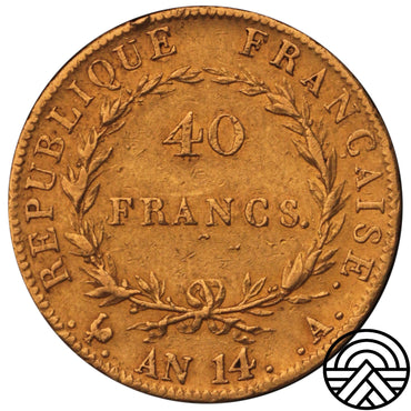 Francja, Napoleon I, 40 Franków AN 14 Paryż