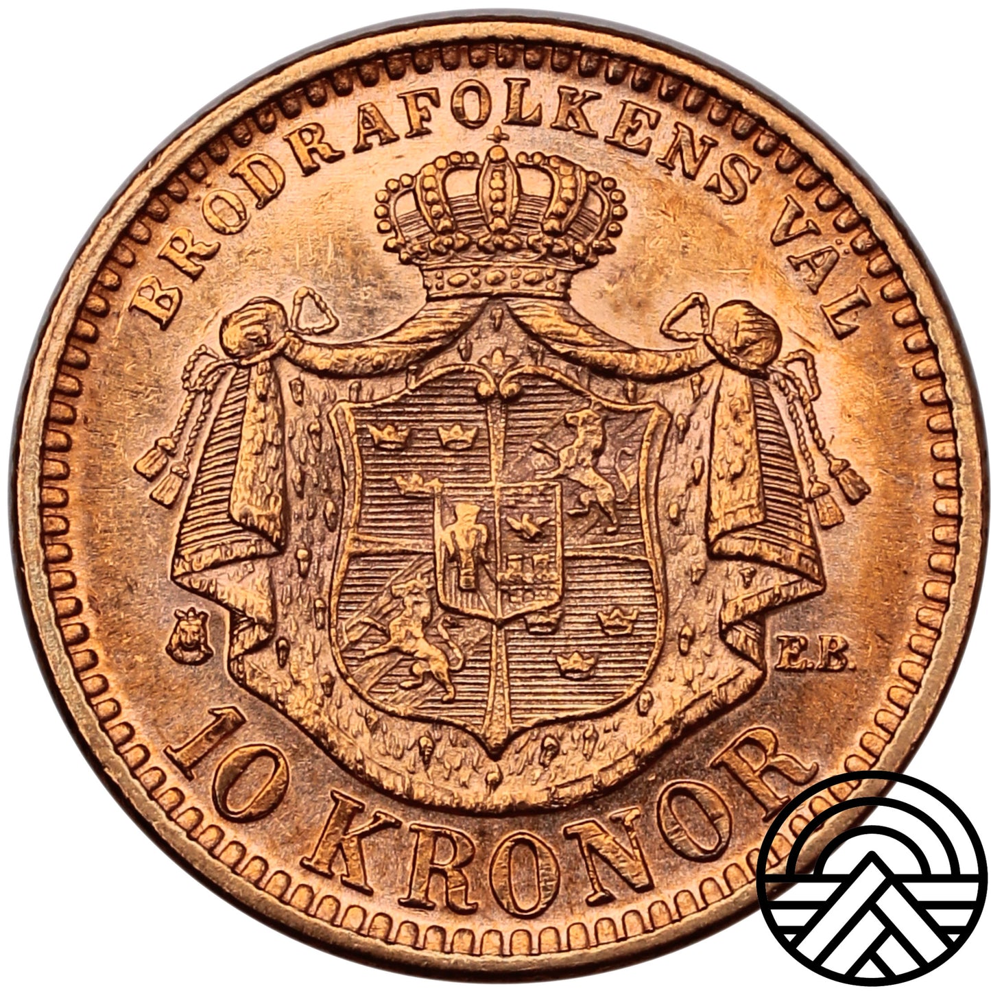 Szwecja, Oskar II, 10 Koron, 1901 r.