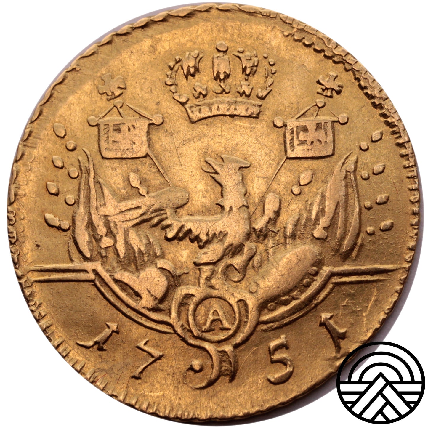 Niemcy, Prusy - Brandenburg, 1/2 Friedrichs D'or 1751 r. "Duża Korona"