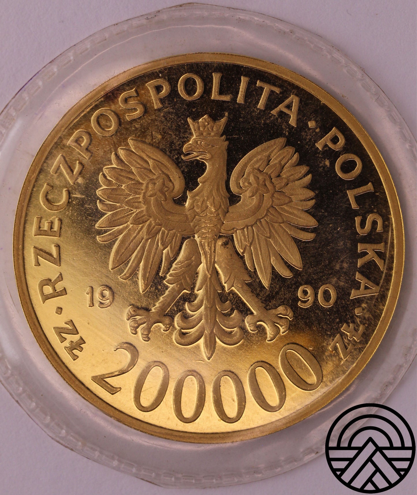 Polska, 200000 zł 1990 r. "Solidarność" 1 Oz. Au 999