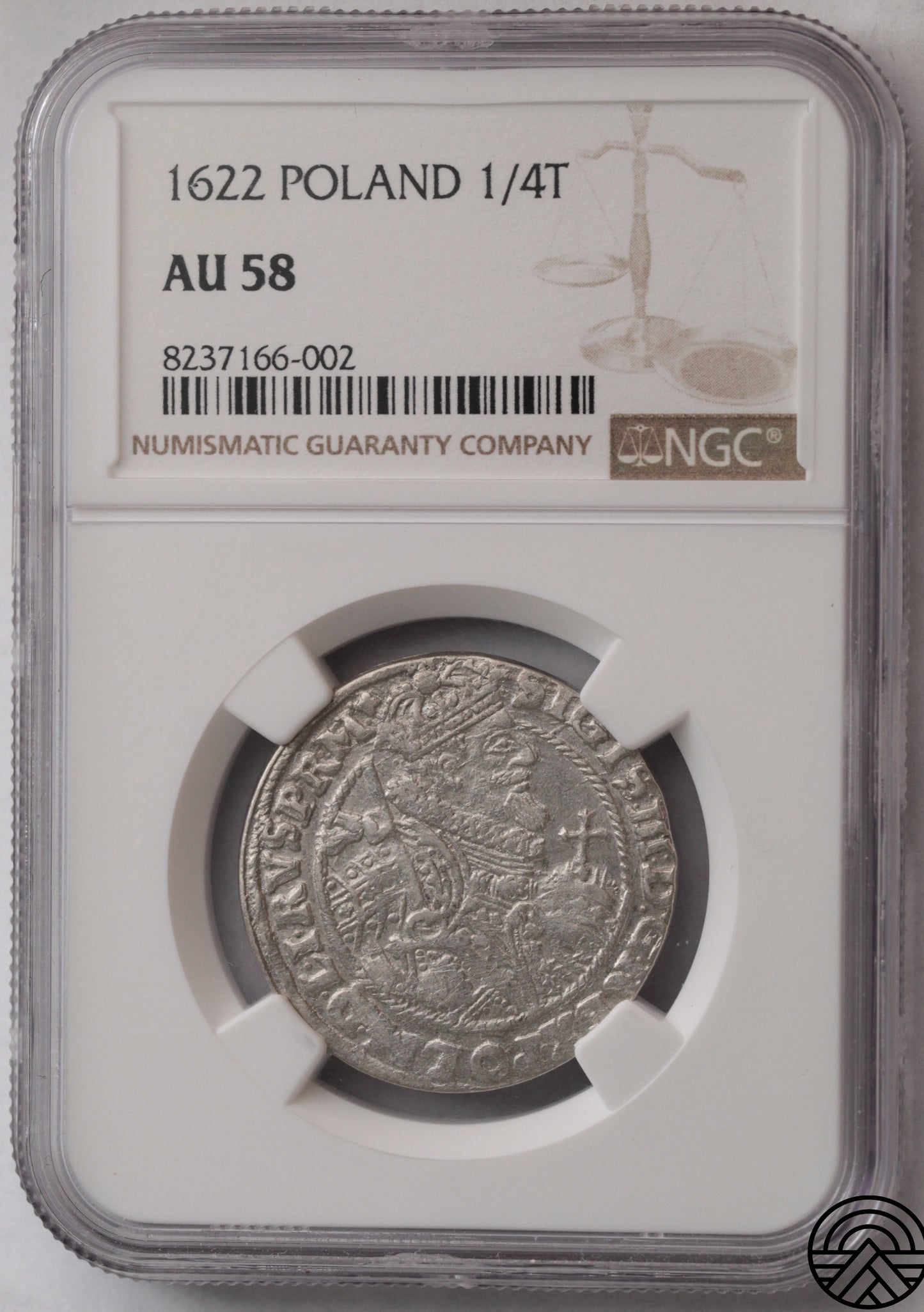 Polska, Zygmunt III Waza, Ort, 1622 r. NGC AU 58