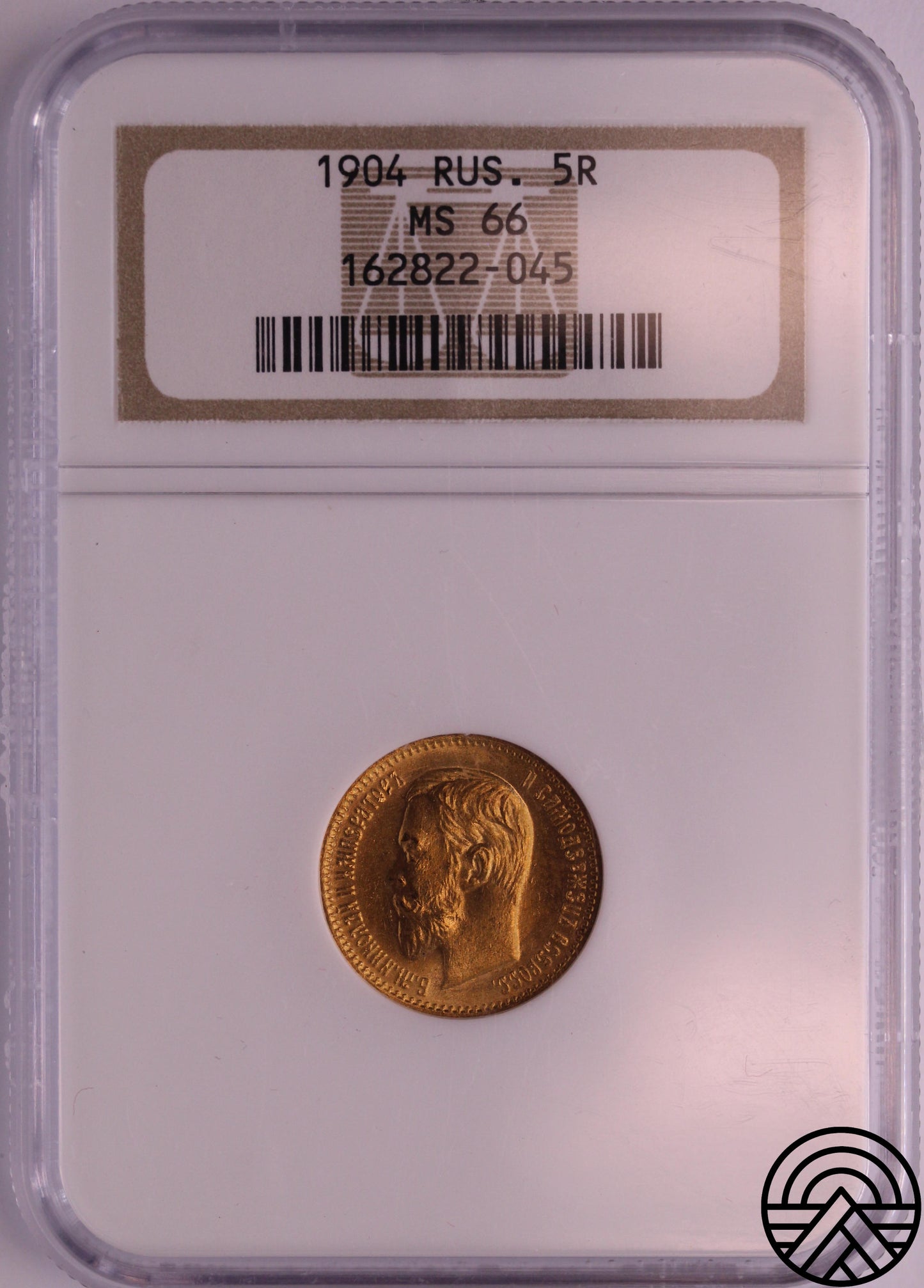 Rosja, Mikołaj II, 5 Rubli 1904 r. NGC MS 66