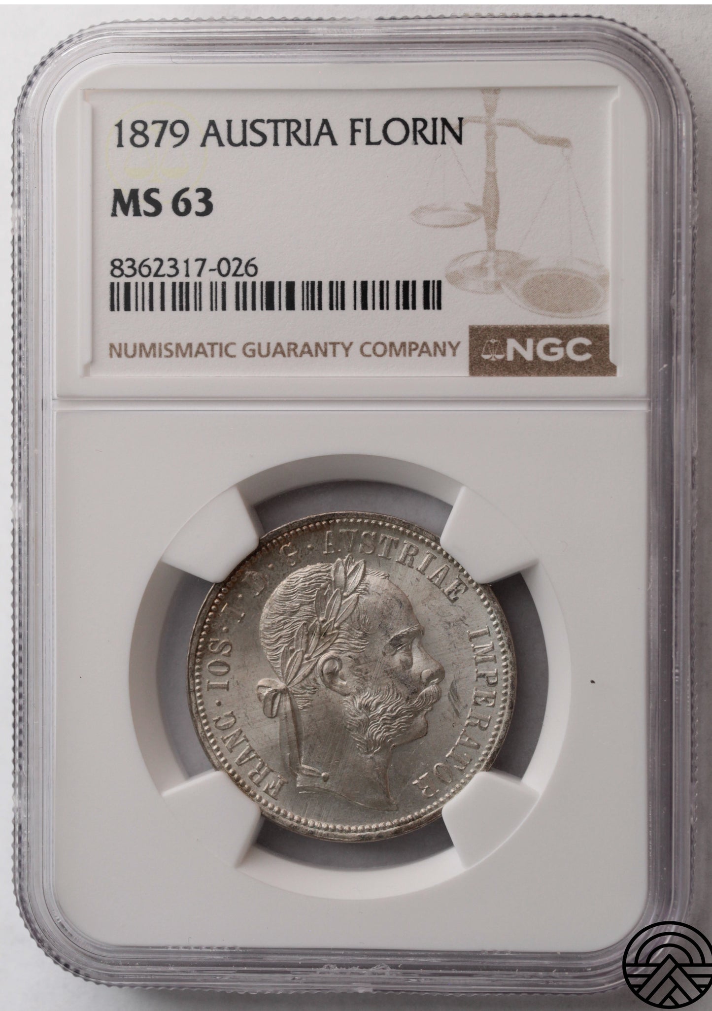 Austria, Floren, 1879 r. NGC MS 63