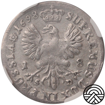 Niemcy, 18 Groszy, Brandenburgia 1698 r. NGC MS 64