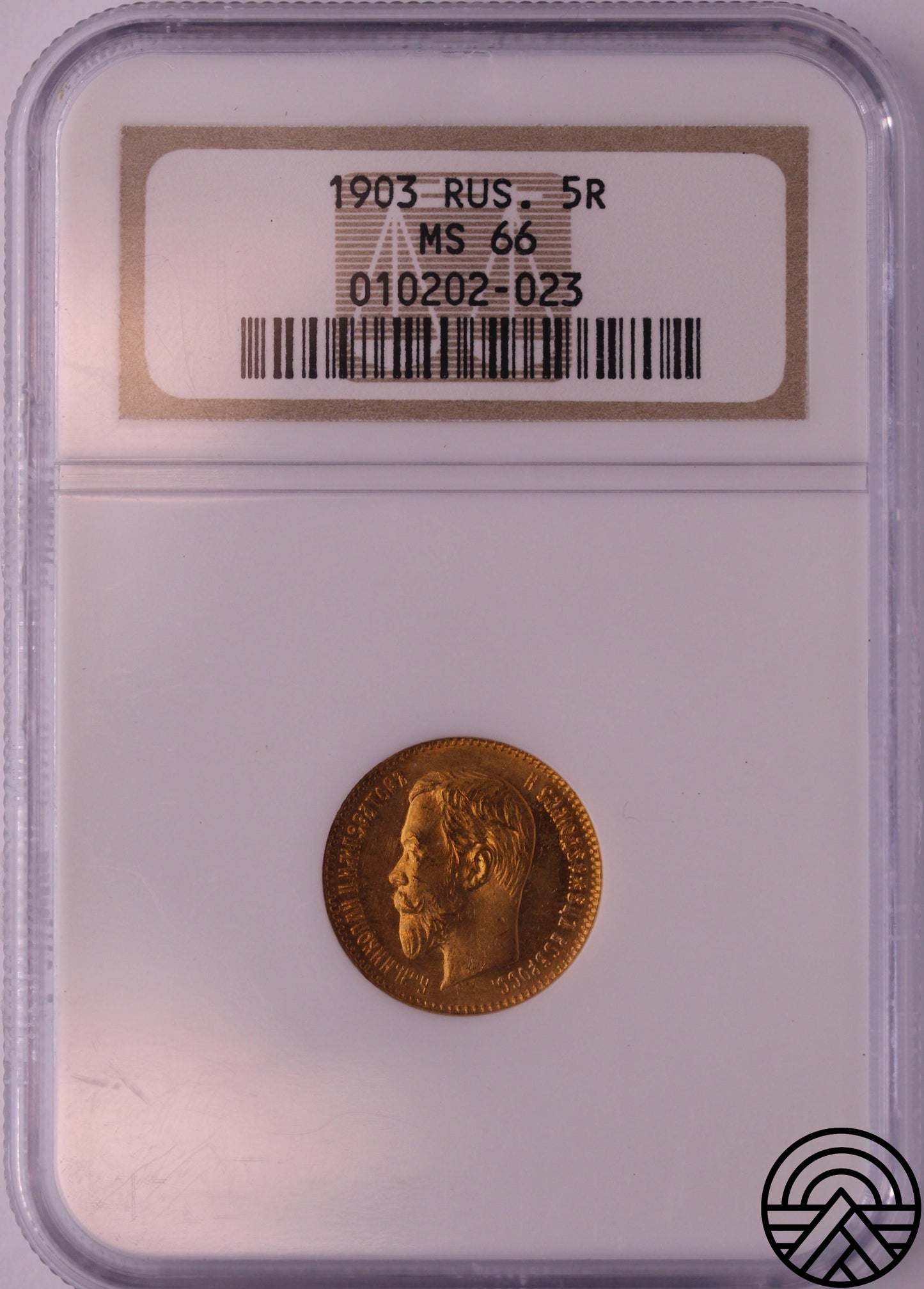 Rosja, Mikołaj II, 5 Rubli 1903 r. NGC MS 66