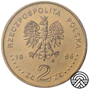 Polska, 2 Złote, 1996 r. Zygmunt II August PCGS MS 67