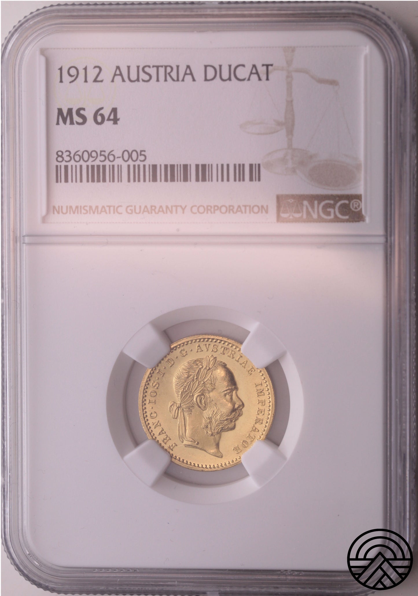 Austria, Dukat 1912 r. NGC-MS 64