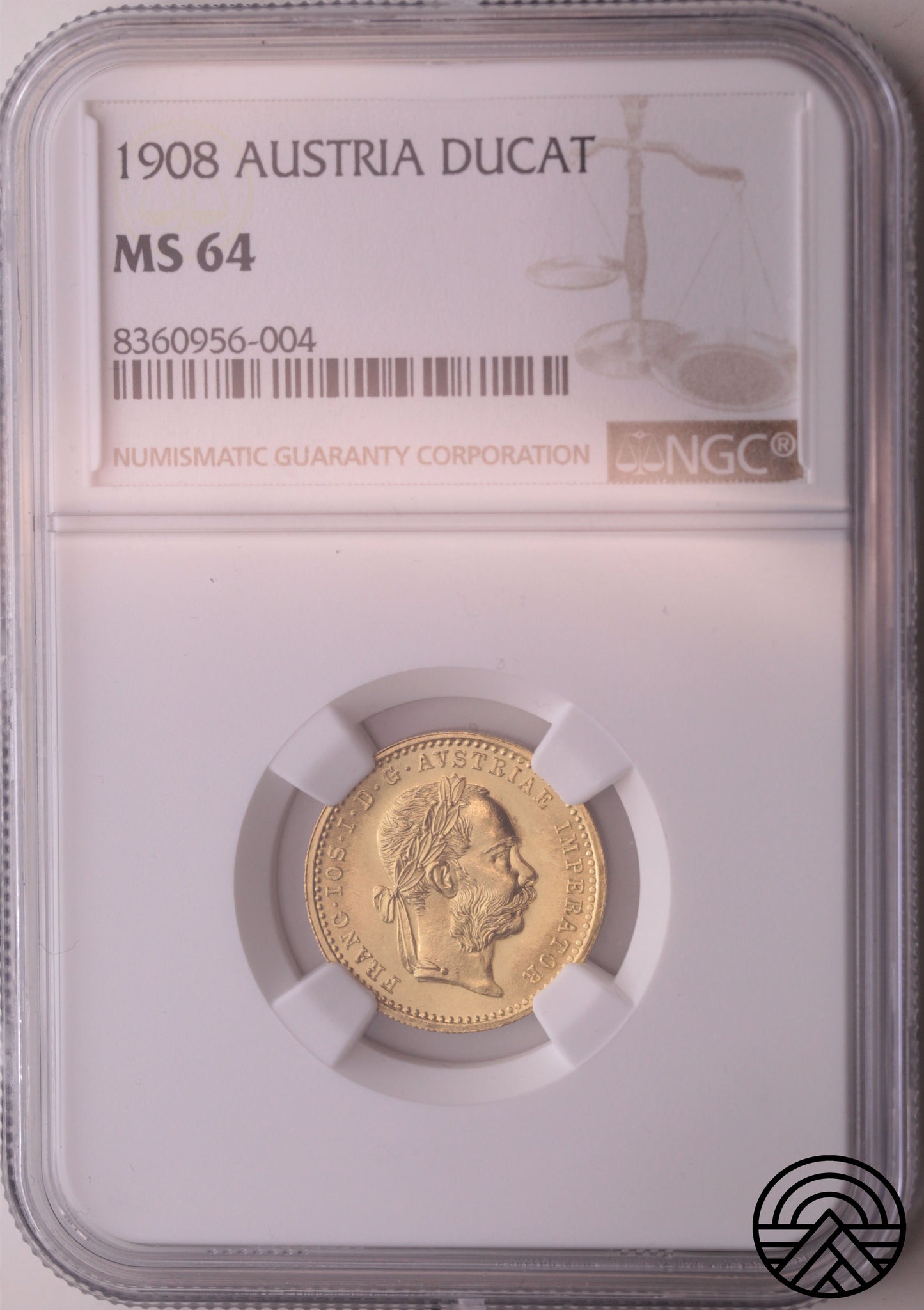 Austria, Dukat 1908 r. NGC-MS 64