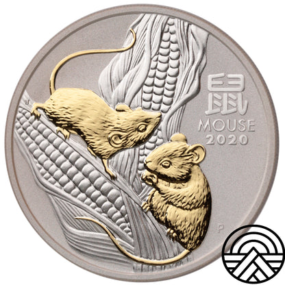 Australia, Dolar, 2020 r. Rok Myszy 1 Oz Ag 999.9
