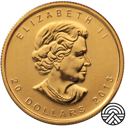 Kanada, 20 Dolarów, 2013 r. Liść Klonowy, 1/2 Oz Au 999,9