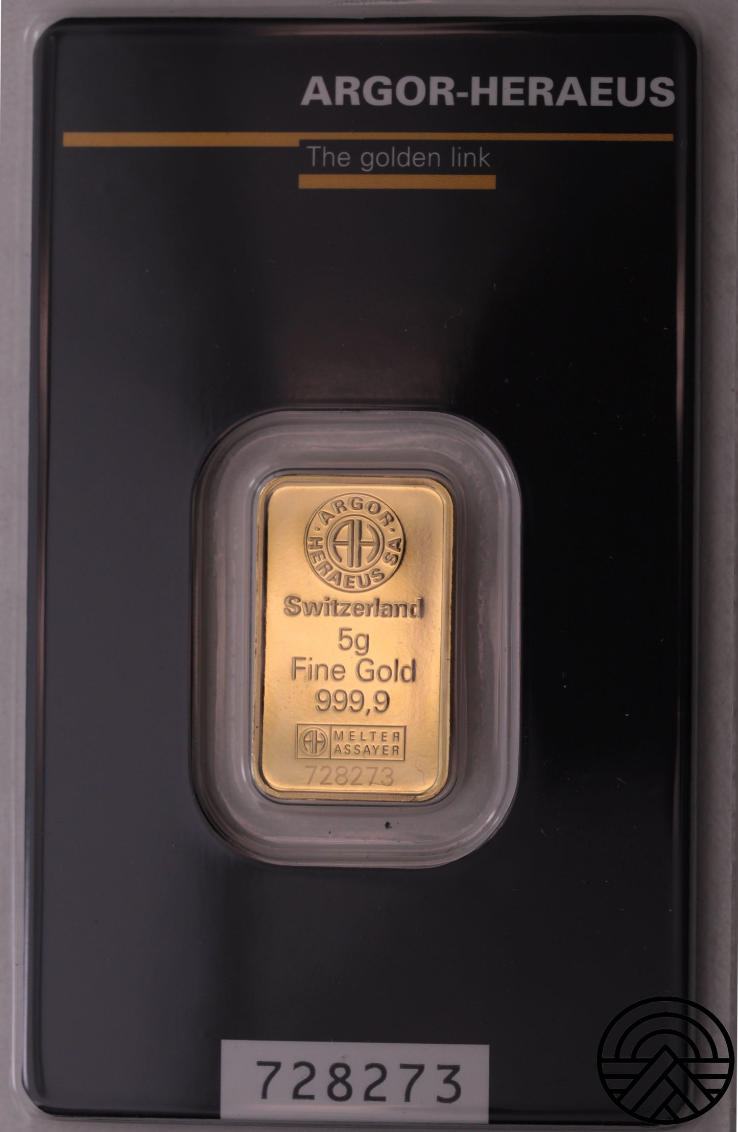 Argor - Heraus, Sztabka 5 g. Au 999.9