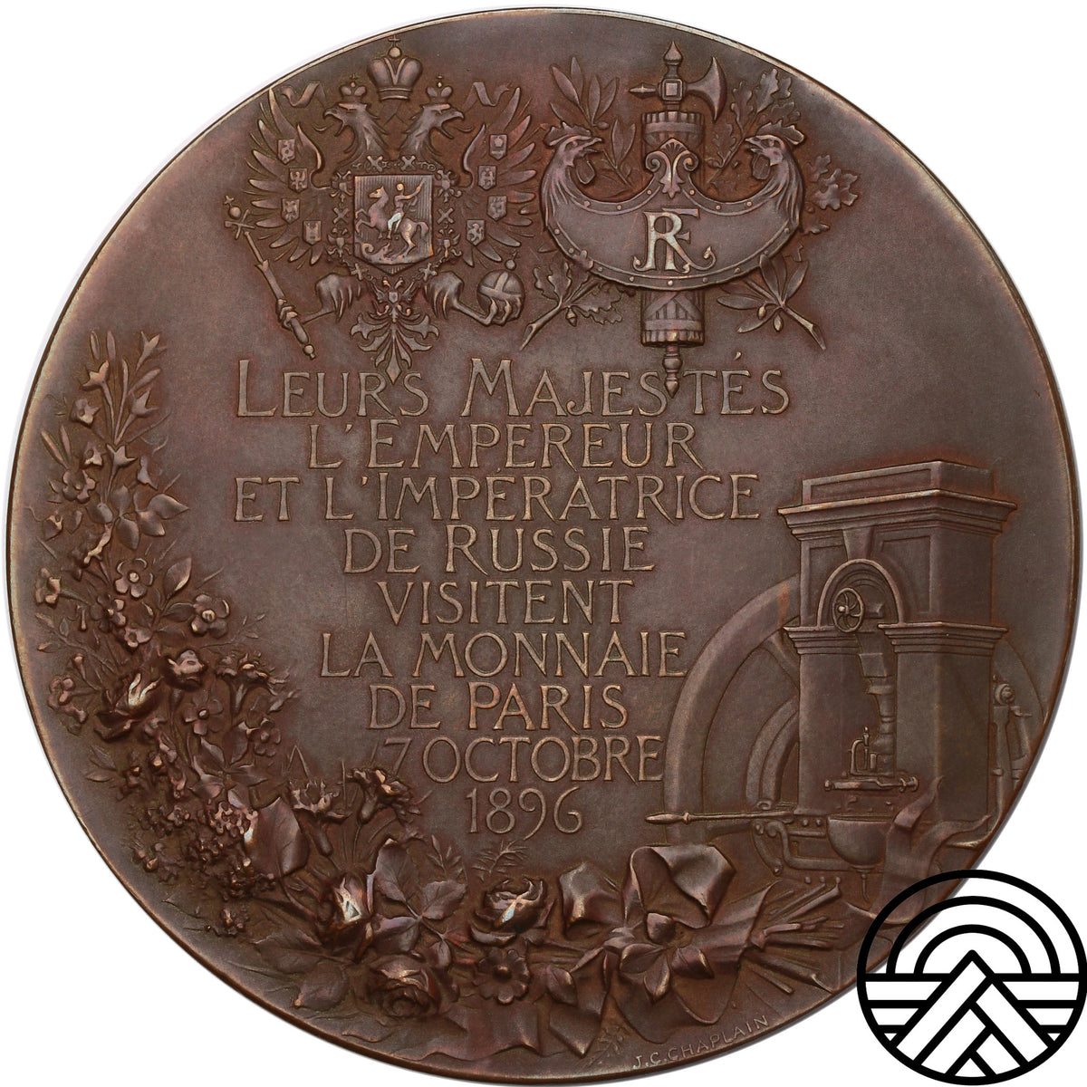 Rosja, Medal, 1896 r. Wizyta Mikołaja II z Aleksandrą w Paryżu