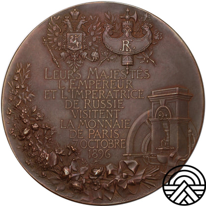 Rosja, Medal, 1896 r. Wizyta Mikołaja II z Aleksandrą w Paryżu