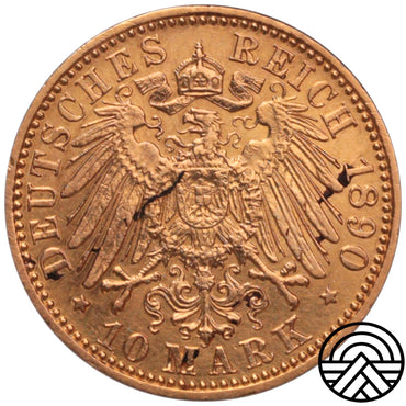 Niemcy, Mecklenburg-Schwerin, 10 Marek, 1890 r. Rzadka!