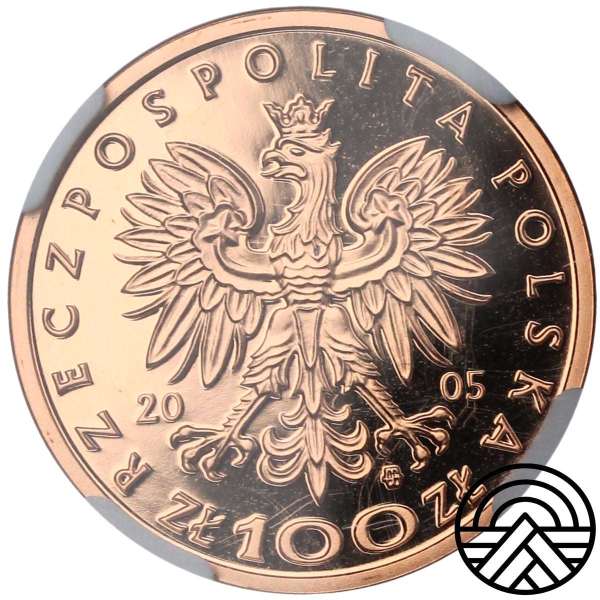 Polska, 100 Złotych, 2005 r. August II Mocny NGC PF68