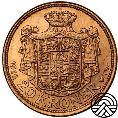Dania, Chrystian X, 20 Koron, 1914 r.