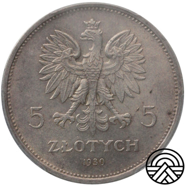 Polska, 5 Złotych, 1930 r. Sztandar PCGS-MS 63 Głęboki Stempel!