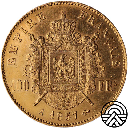 Francja, Napoleon III, 100 Franków 1857 r.