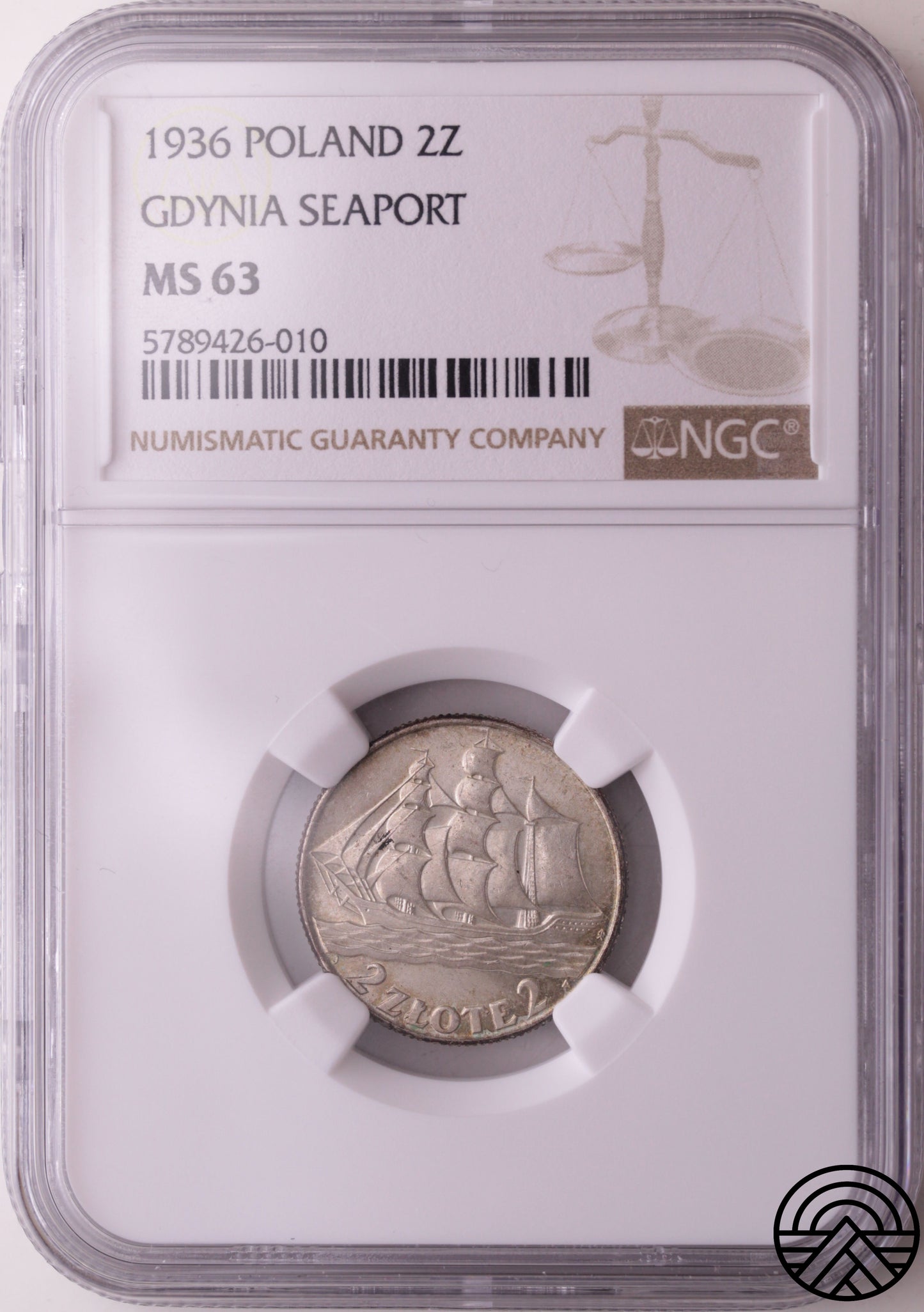 Polska, 2 Złote, 1936 r. Gdynia NGC MS 63