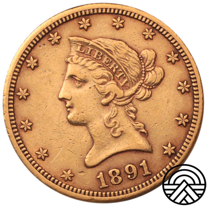 USA, 10 Dolarów, 1891 r. "Liberty Head" CC Rzadka!
