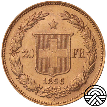 Szwajcaria, 20 Franków, 1896 r.