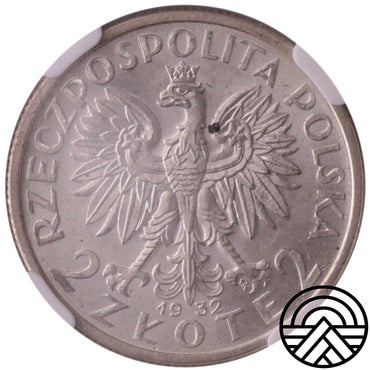 Polska, 2 Złote, 1932 r. Polonia NGC MS 63