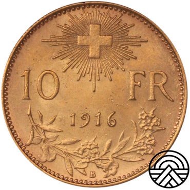 Szwajcaria, 10 Franków, 1916 r.