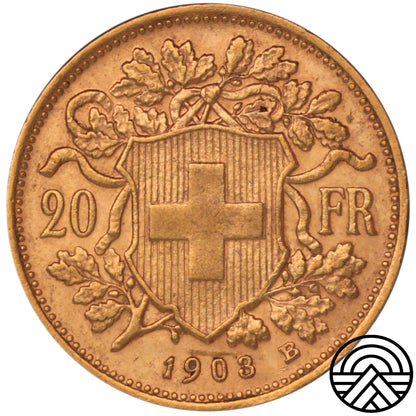 Szwajcaria, 20 Franków, 1903 r.