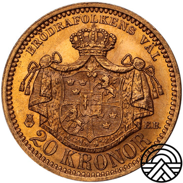 Norwegia, Oskar II, 20 Koron, 1889 r. Mennicza