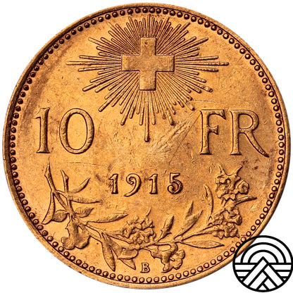 Szwajcaria, 10 Franków, 1915 r.